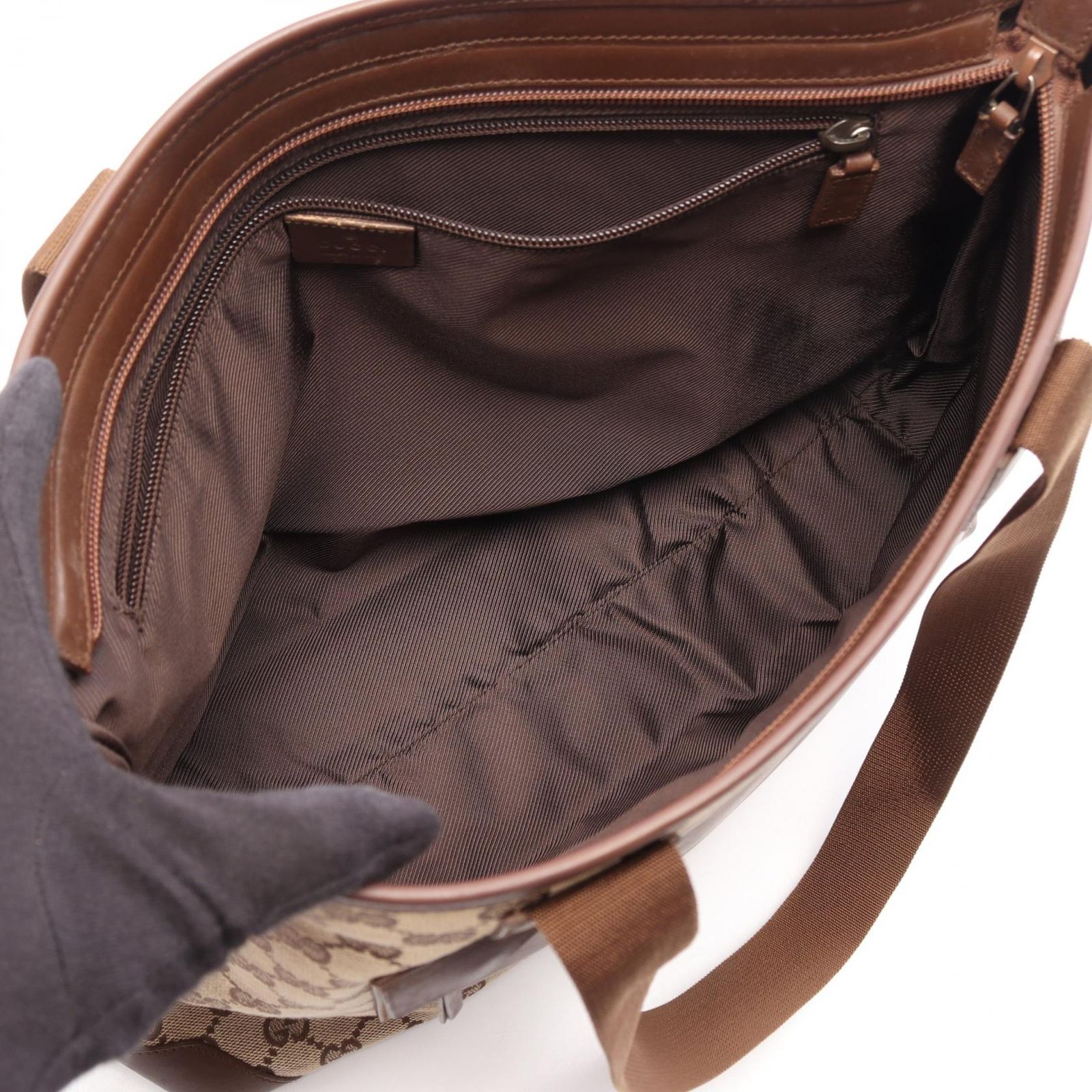 Gucci Tote Bag GG Campus 019 Beige Brown Leather — view 3