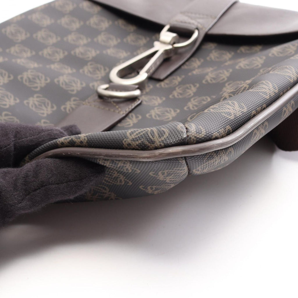 Loewe Shoulder Bag Anagram Brown Canvas Leather — view 8