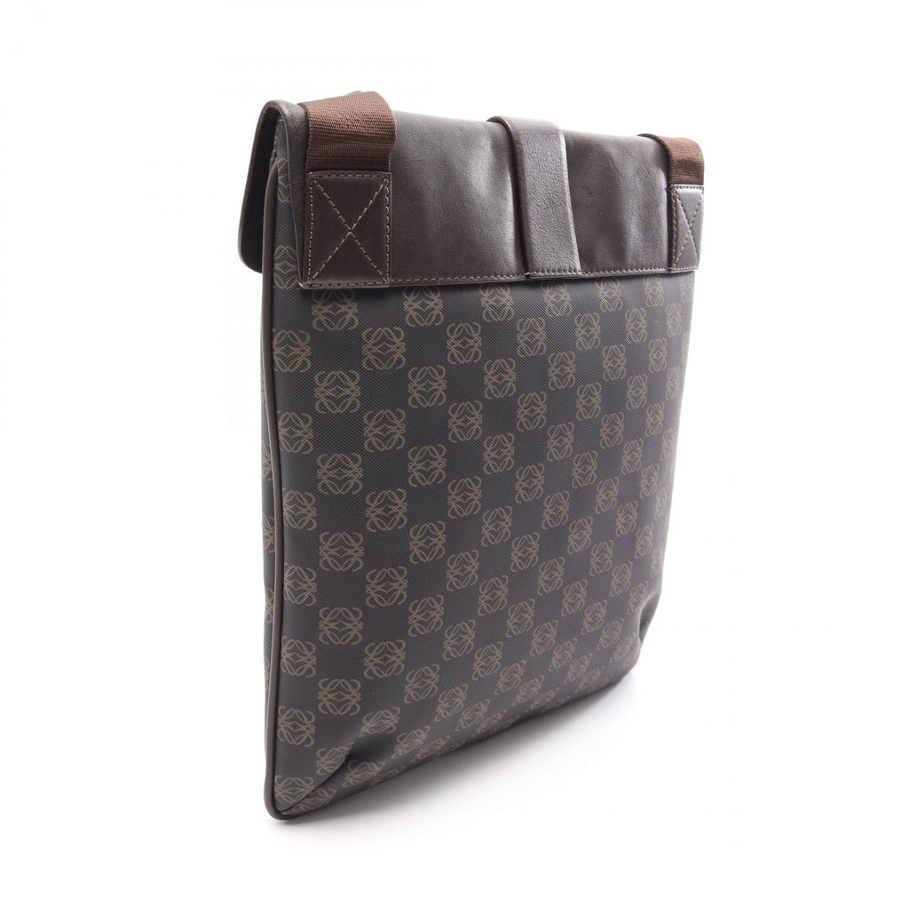 Loewe Shoulder Bag Anagram Brown Canvas Leather — view 2