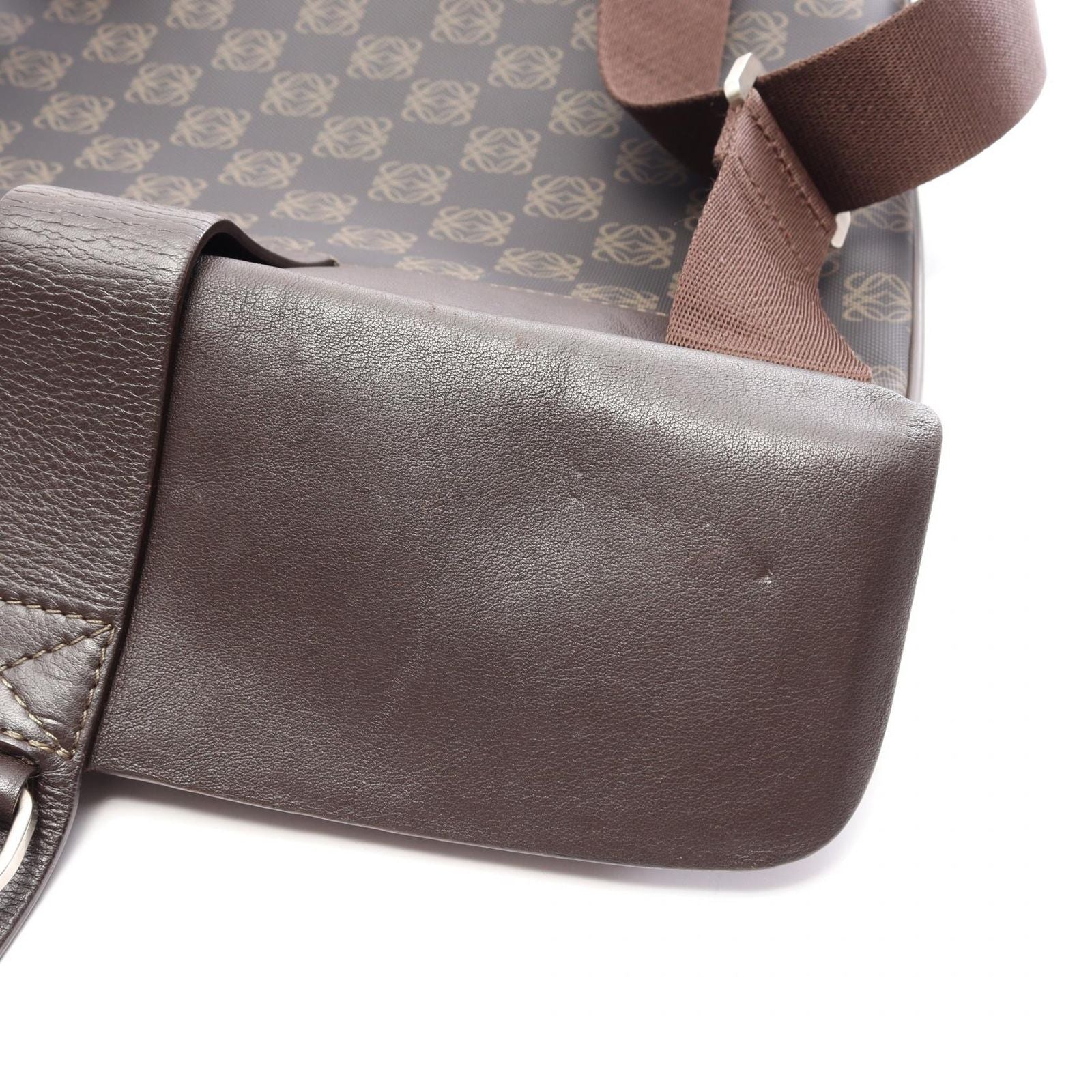 Loewe Shoulder Bag Anagram Brown Canvas Leather — view 7