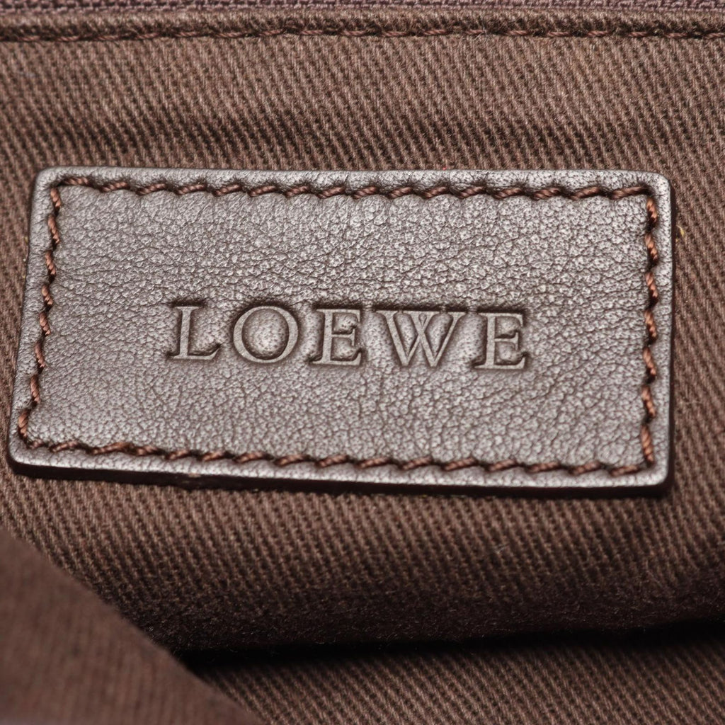 Loewe Shoulder Bag Anagram Brown Canvas Leather — view 4