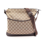 Gucci Shoulder Bag GG Campus Beige Brown Leather