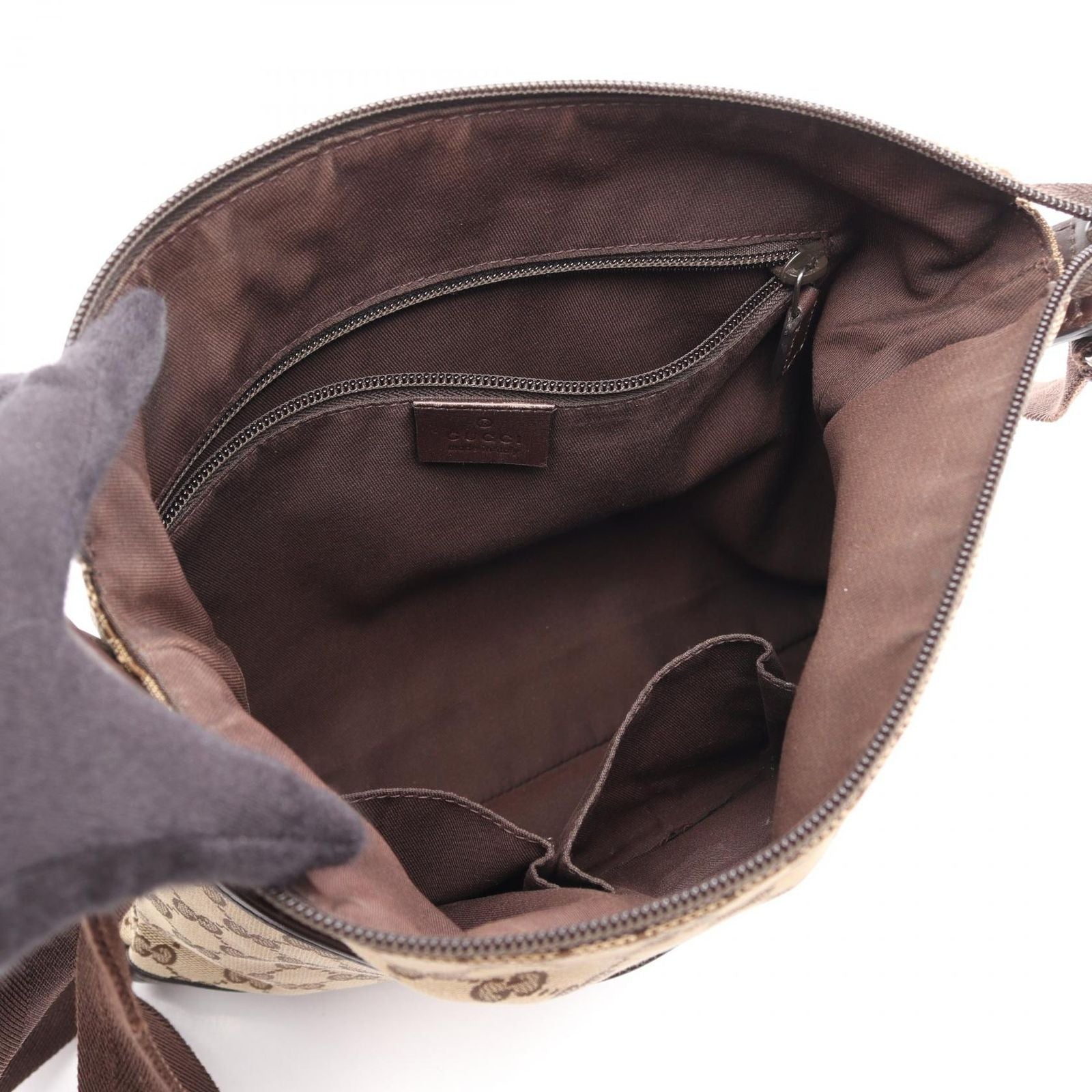 Gucci Shoulder Bag GG Campus Beige Brown Leather — view 3