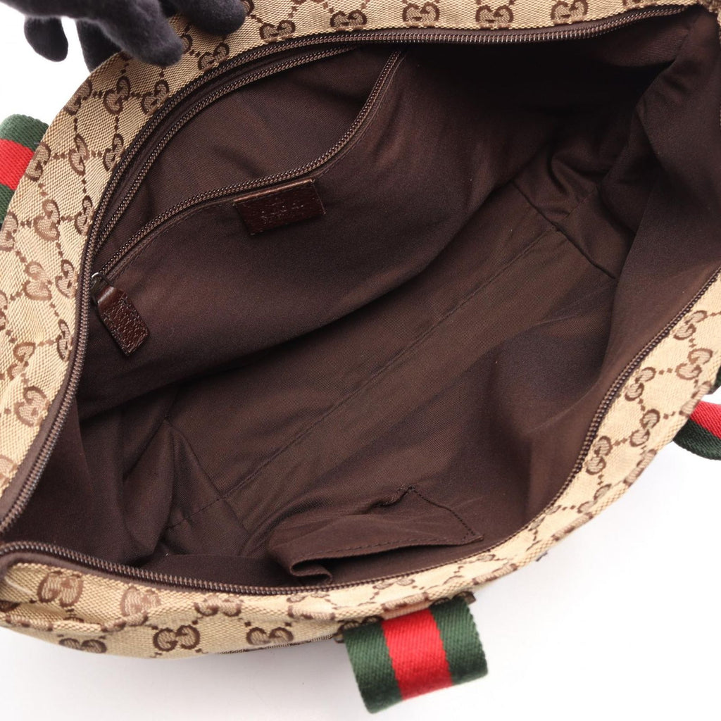 Gucci Tote Bag GG Campus Sherry Line Beige Brown Leather — view 3