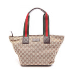 Gucci Tote Bag GG Campus Sherry Line Beige Brown Leather