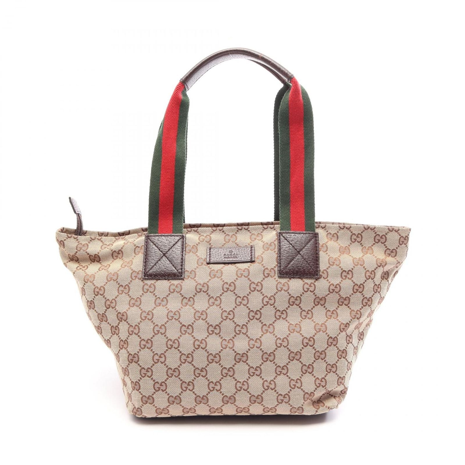 Gucci Tote Bag GG Campus Sherry Line Beige Brown Leather