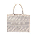 Dior Tote Bag Book Oblique Gray White