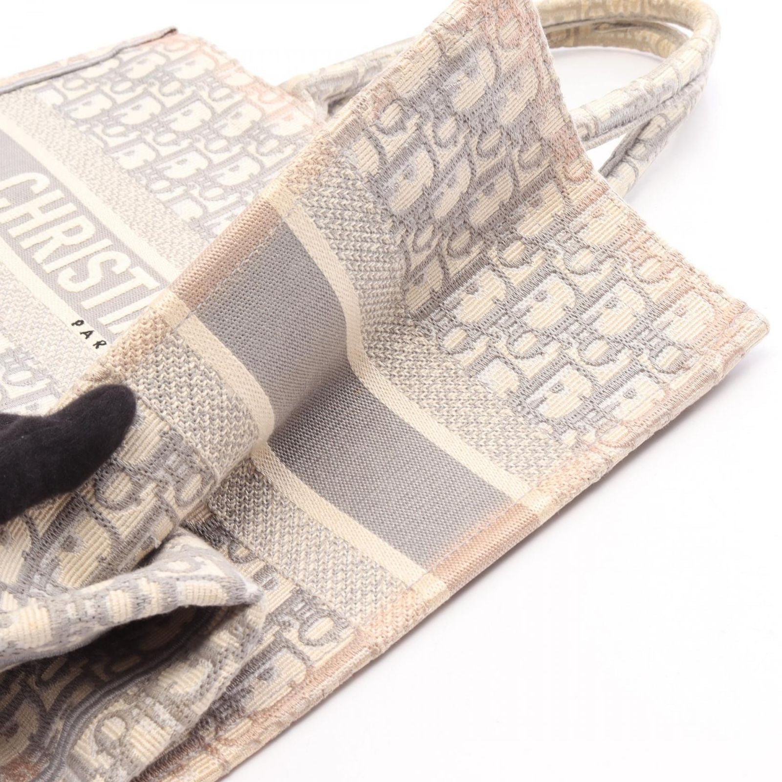 Dior Tote Bag Book Oblique Gray White — view 8