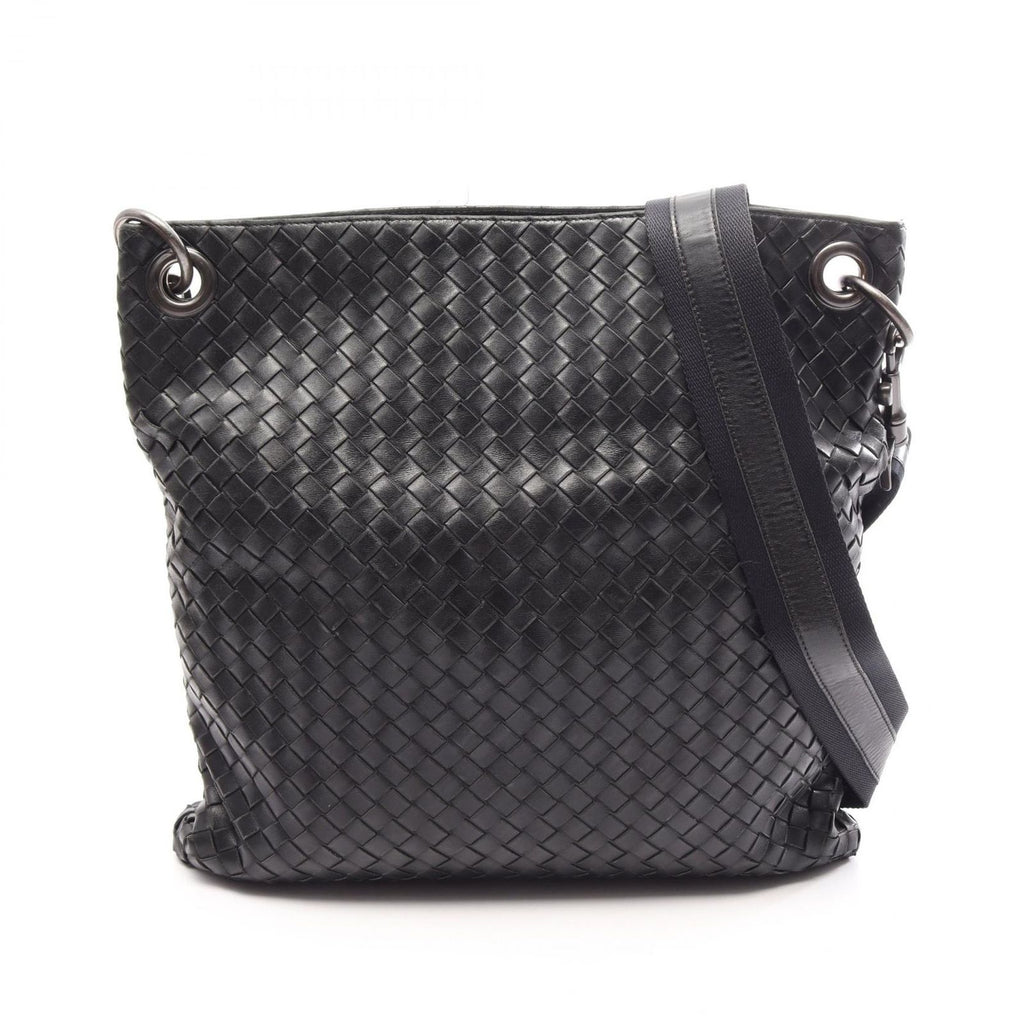 Bottega Veneta Shoulder Bag Intrecciato Black Leather