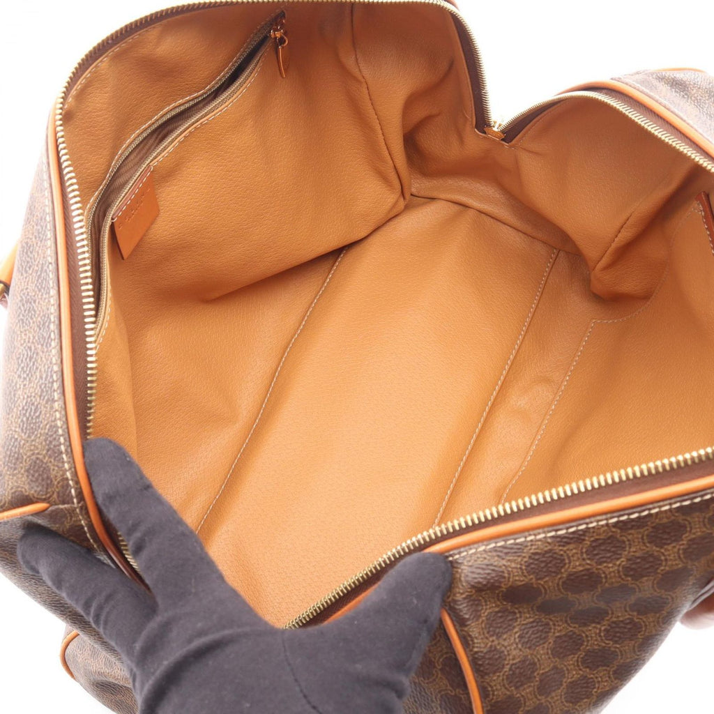Celine Macadam Brown Canvas Leather Mini Boston Handbag — view 3