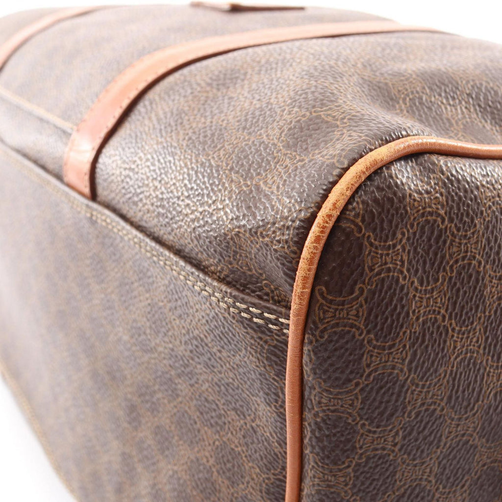 Celine Macadam Brown Canvas Leather Mini Boston Handbag — view 6