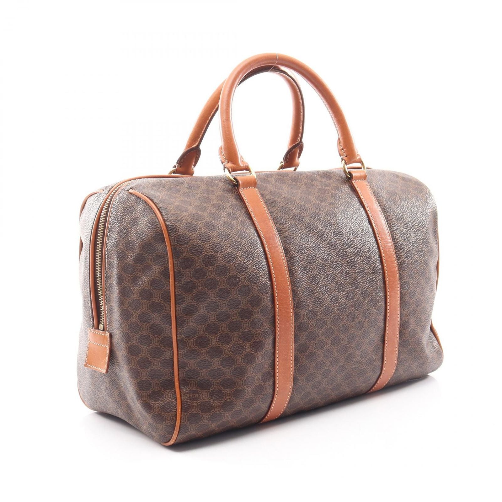 Celine Macadam Brown Canvas Leather Mini Boston Handbag — view 2