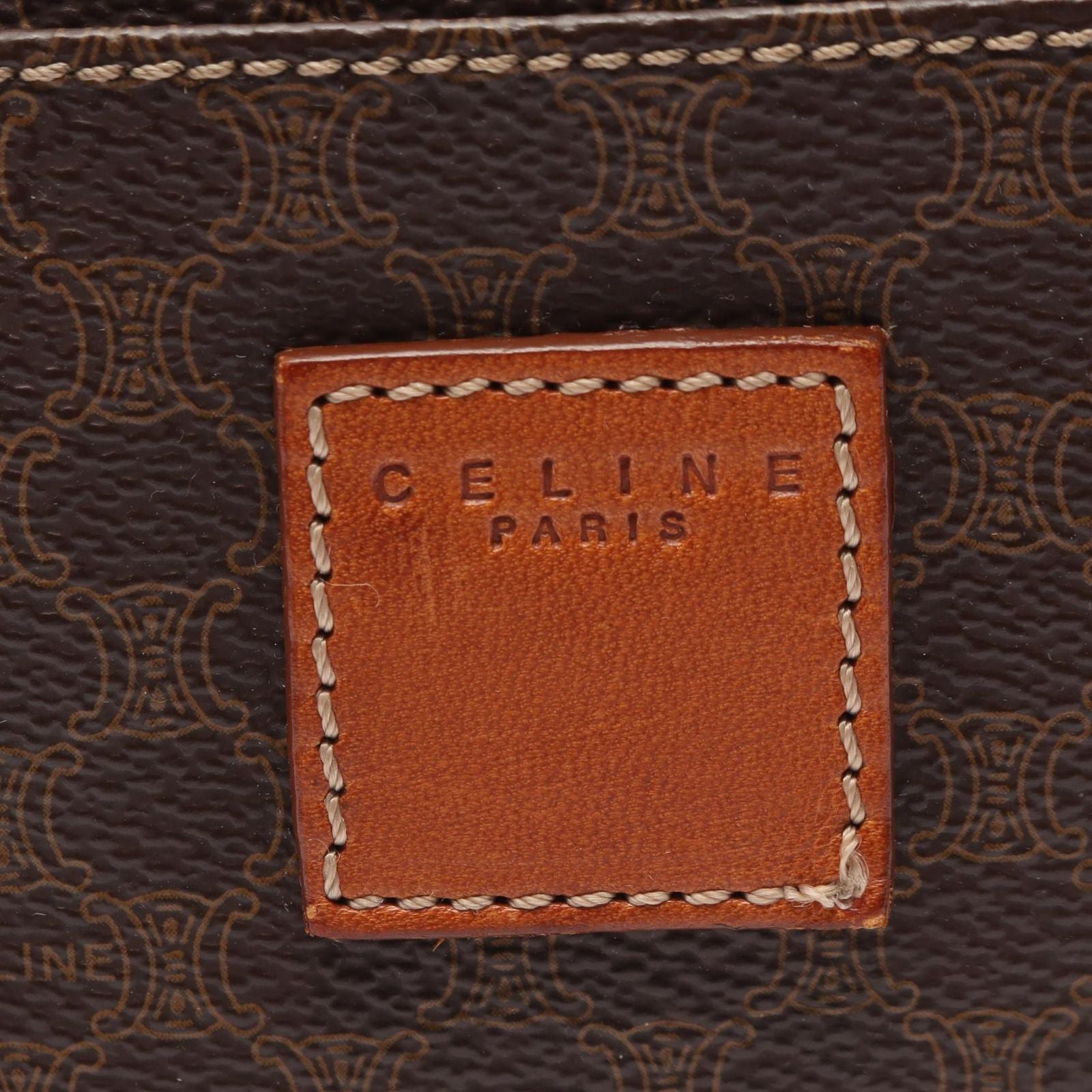 Celine Macadam Brown Canvas Leather Mini Boston Handbag — view 5