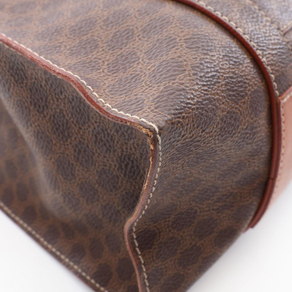 Celine Tote Bag Macadam Brown Canvas Leather — view 6