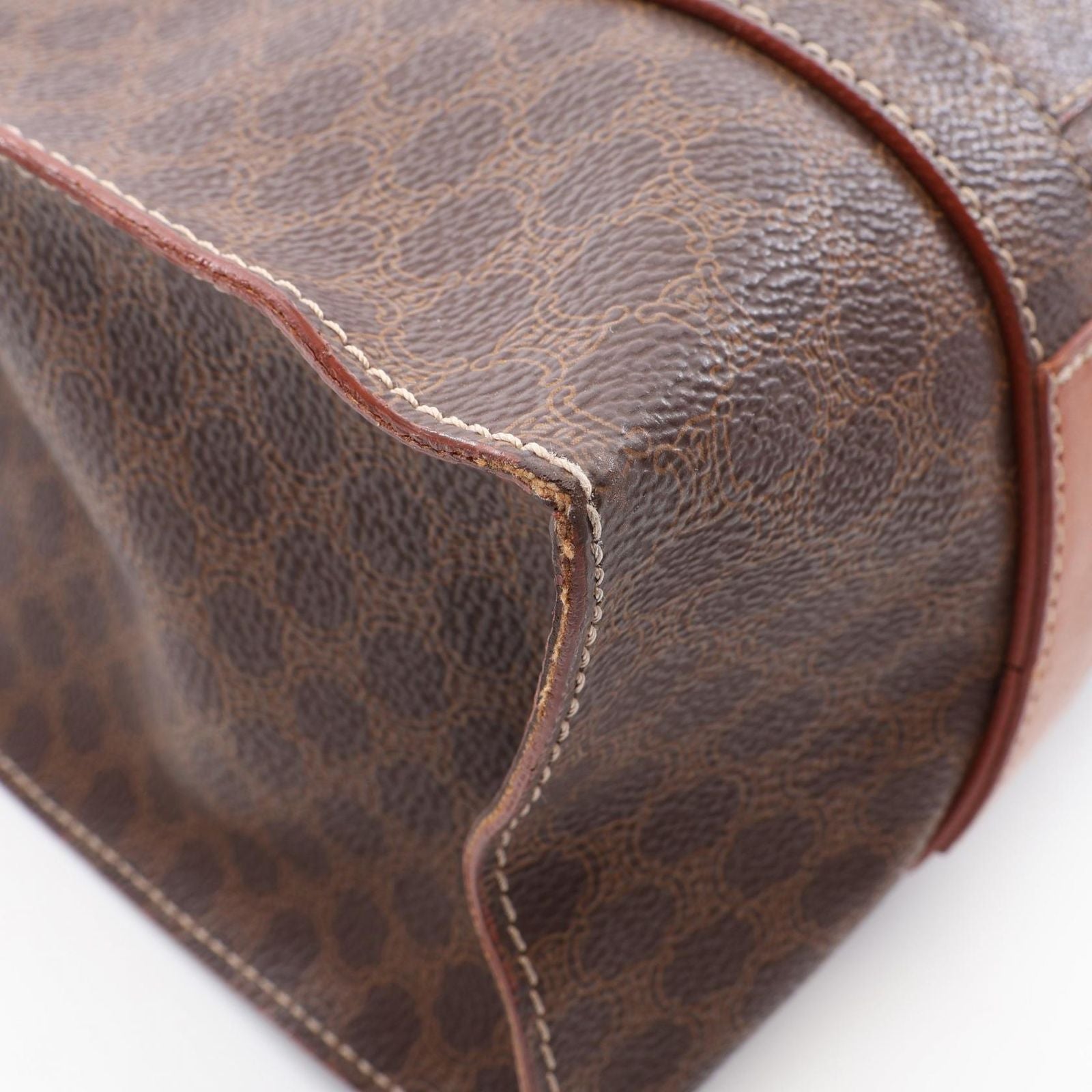 Celine Tote Bag Macadam Brown Canvas Leather — view 6