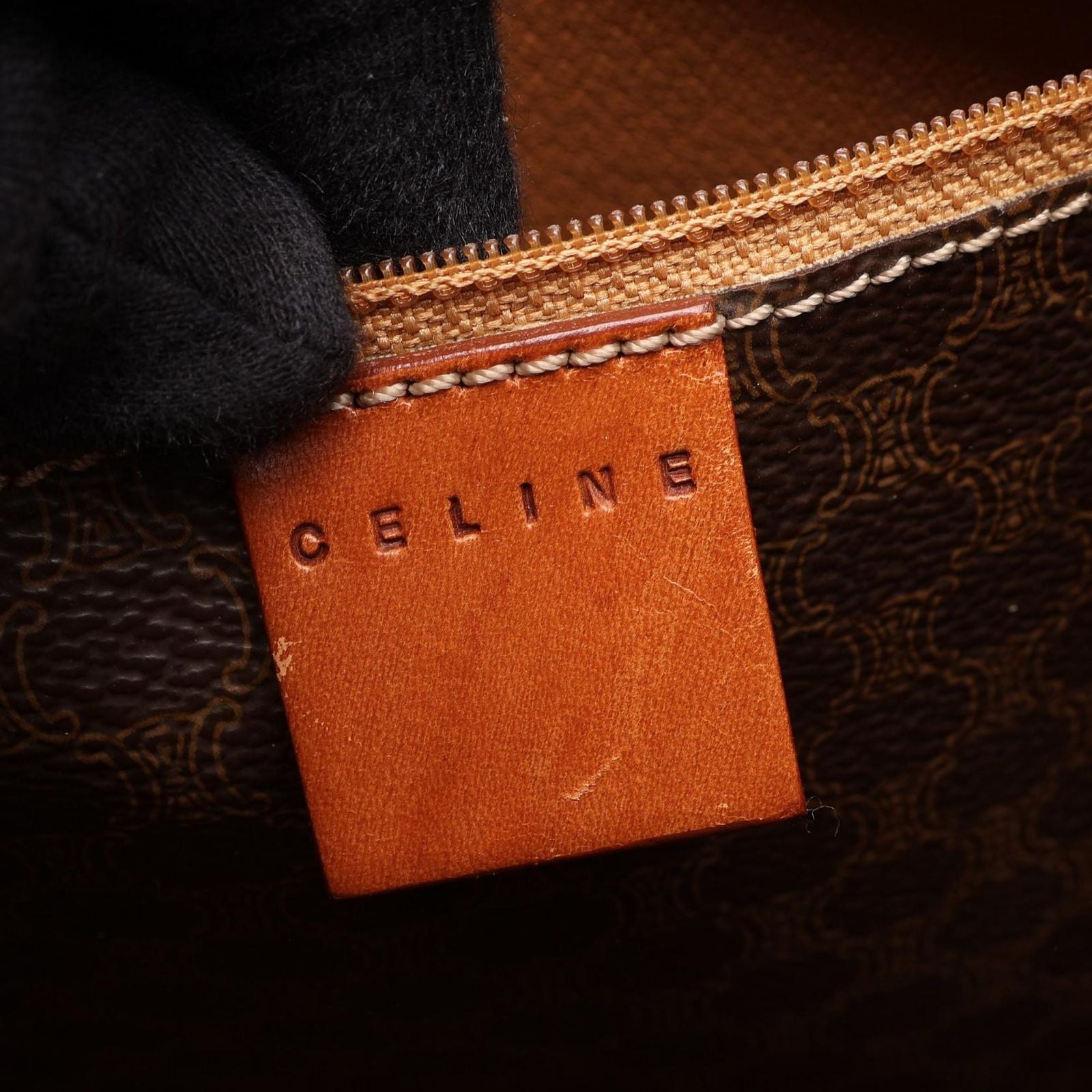 Celine Tote Bag Macadam Brown Canvas Leather — view 4
