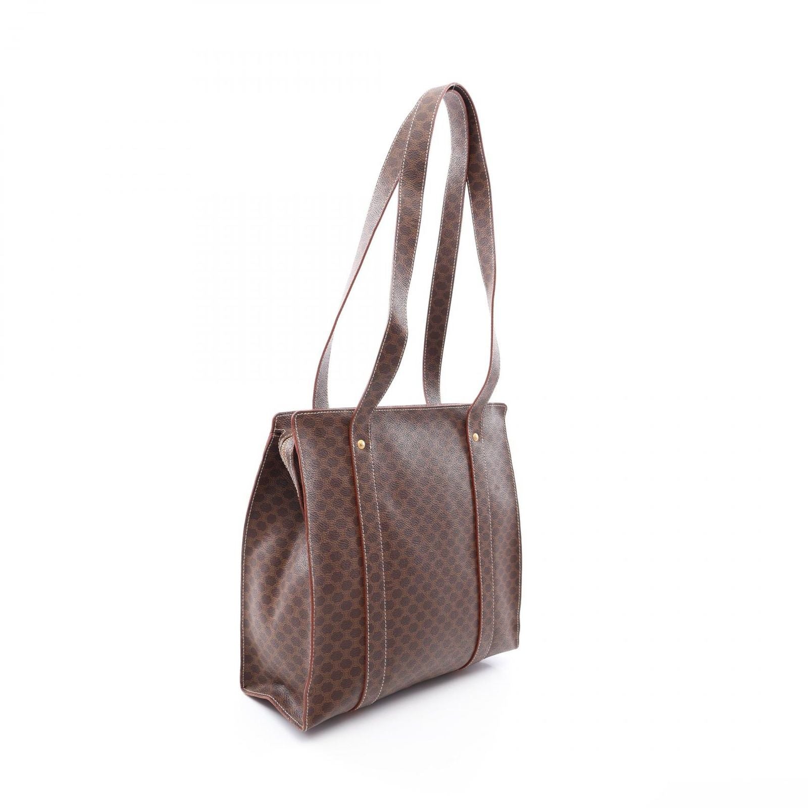 Celine Tote Bag Macadam Brown Canvas Leather — view 2