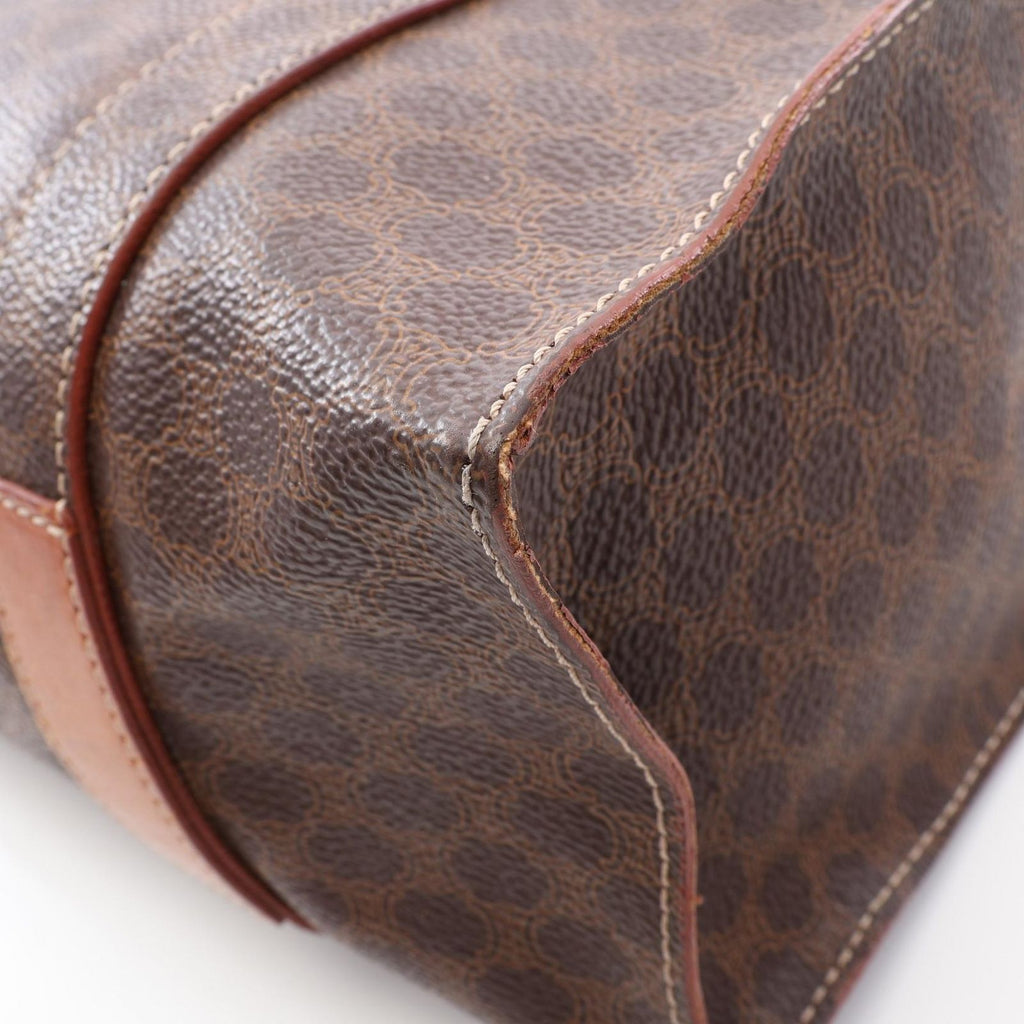 Celine Tote Bag Macadam Brown Canvas Leather — view 7