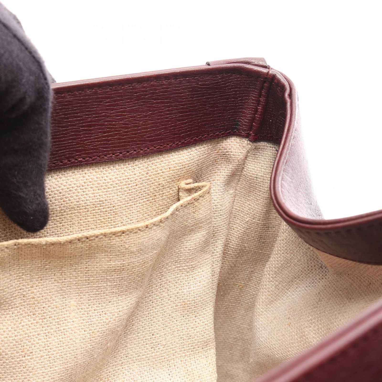 Gucci Shoulder Bag Bamboo Bordeaux Leather Tote — view 6