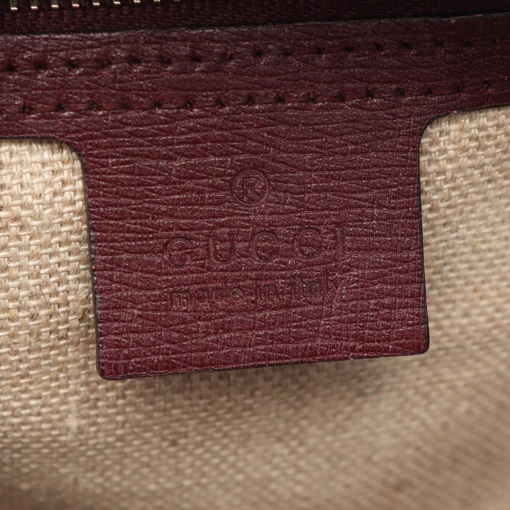 Gucci Shoulder Bag Bamboo Bordeaux Leather Tote — view 4