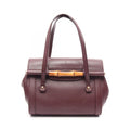 Gucci Shoulder Bag Bamboo Bordeaux Leather Tote