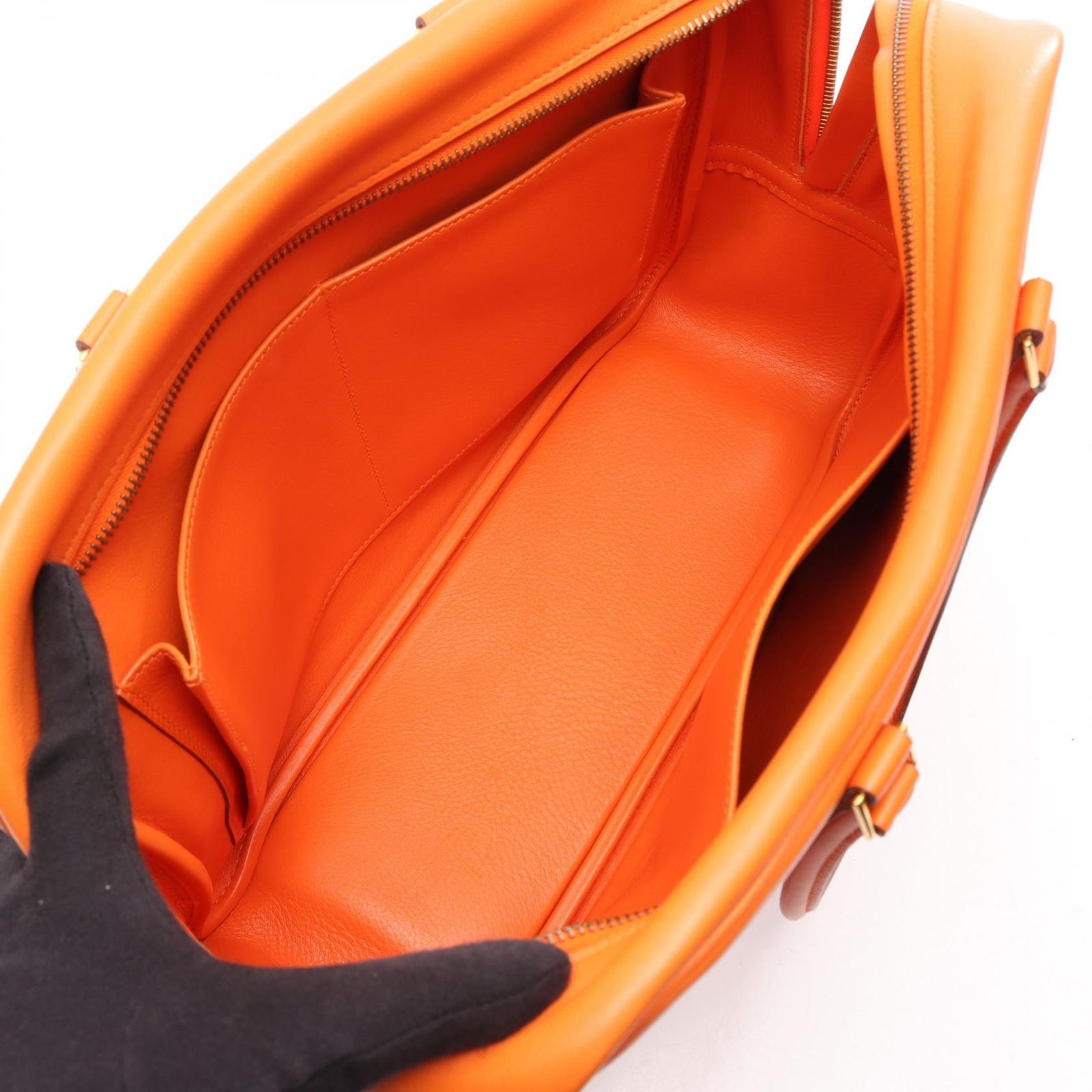 Hermes Plume 32 Orange Handbag — view 3