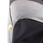 Prada Handbag Triangle Plate 2-Way Black Canvas Saffiano Leather Logo Shoulder — view 7