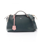 Fendi by the Way Medium 2-Way Khaki Pink Gray Leather Handbag