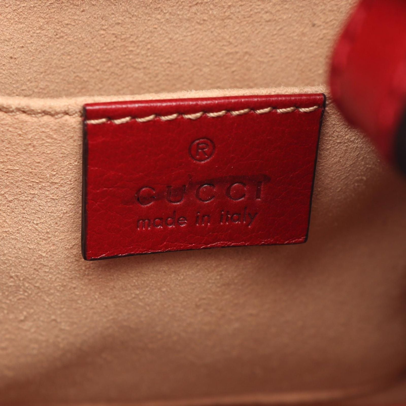 Gucci Ophidia Small Bucket 2-Way Navy Red Suede Leather Bag — view 4