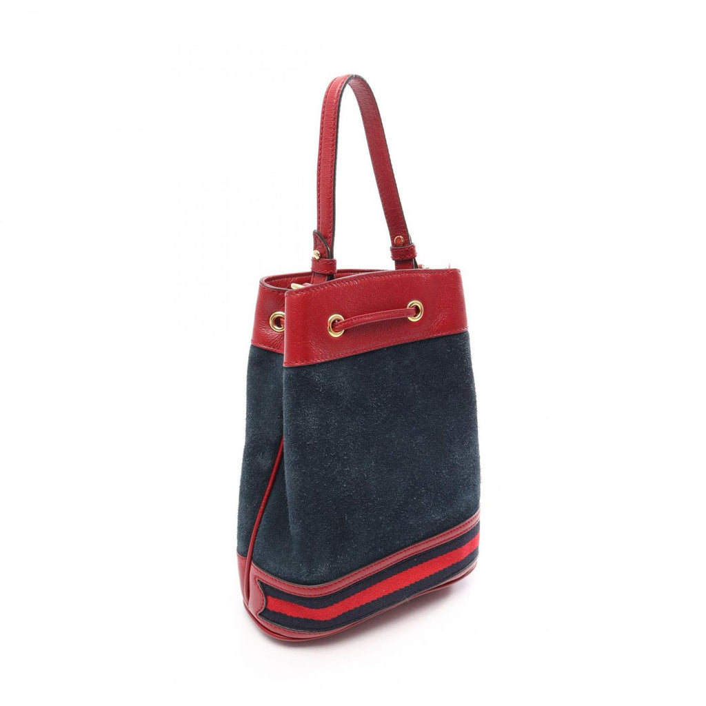 Gucci Ophidia Small Bucket 2-Way Navy Red Suede Leather Bag — view 2