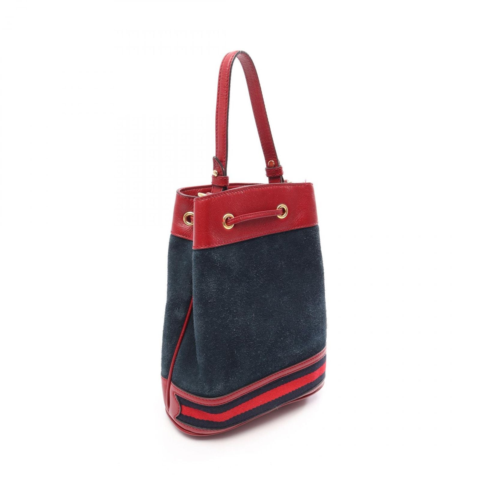 Gucci Ophidia Small Bucket 2-Way Navy Red Suede Leather Bag — view 2