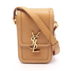 Saint Laurent Paris Shoulder Bag Solferino Mini Beige Exotic Leather
