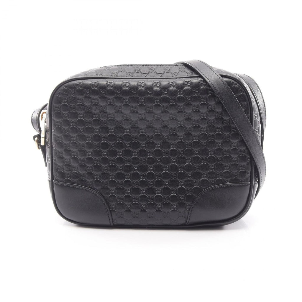 Gucci Shoulder Bag Bree Micro Guccissima Black Leather