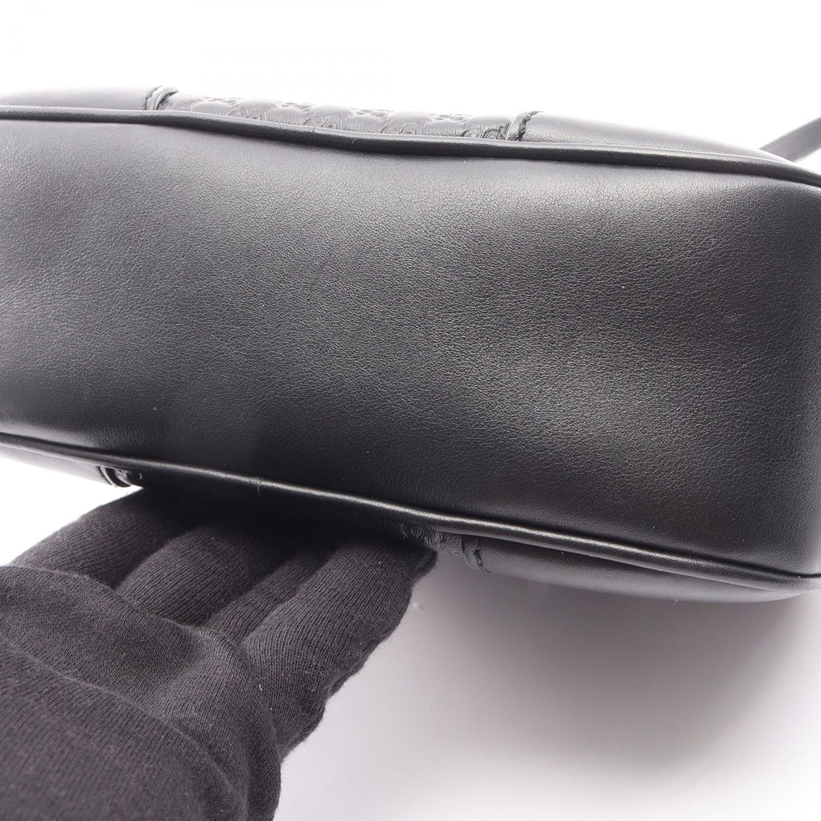 Gucci Shoulder Bag Bree Micro Guccissima Black Leather — view 7