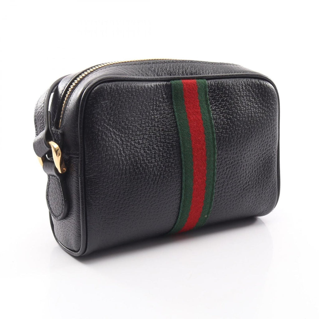 Gucci Shoulder Bag Ophidia Black Green Red Leather — view 2