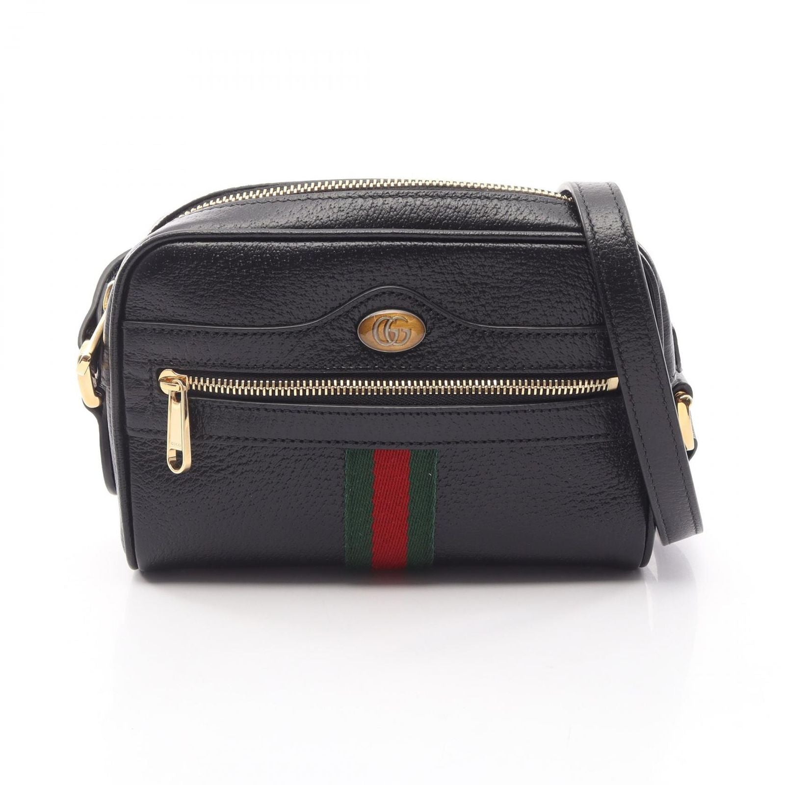 Gucci Shoulder Bag Ophidia Black Green Red Leather