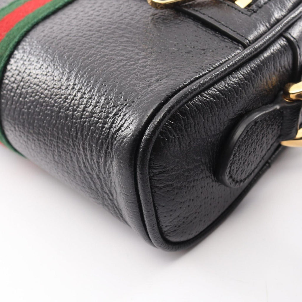 Gucci Shoulder Bag Ophidia Black Green Red Leather — view 5