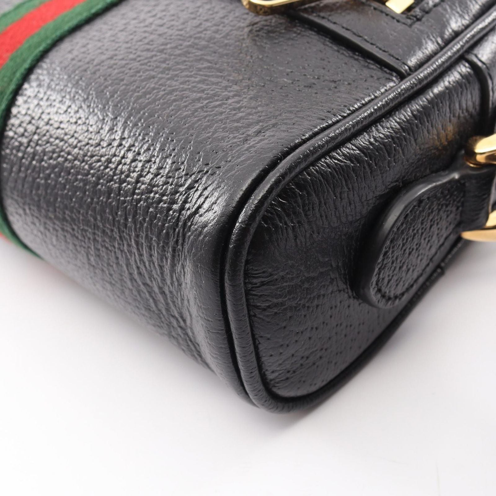 Gucci Shoulder Bag Ophidia Black Green Red Leather — view 5