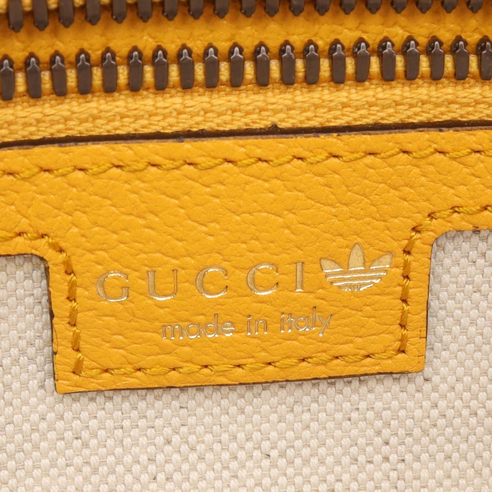Gucci Shoulder Bag Adidas Yellow Brown Green Leather Small — view 4