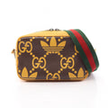 Gucci Shoulder Bag Adidas Yellow Brown Green Leather Small