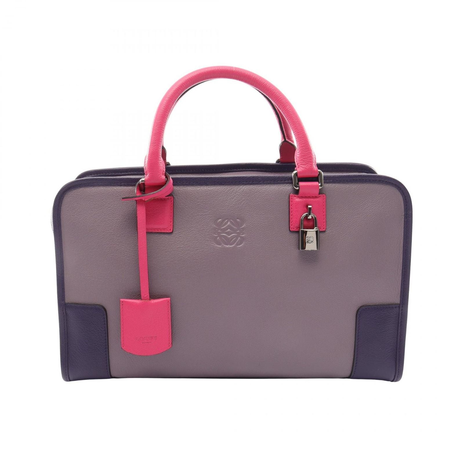 Loewe Amazona 36 Purple Pink Leather Handbag