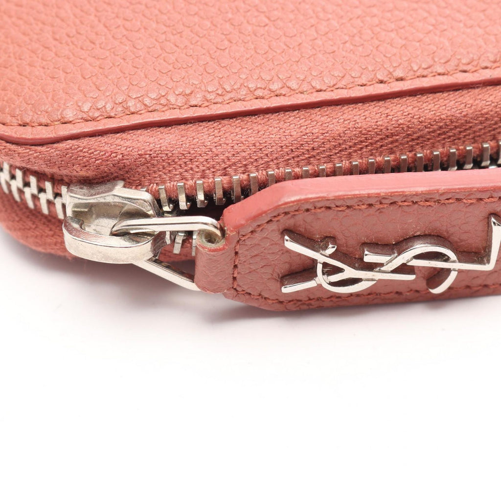 Saint Laurent Paris Round Length Wallet Classic Rive Gauche Terracotta Leather — view 7