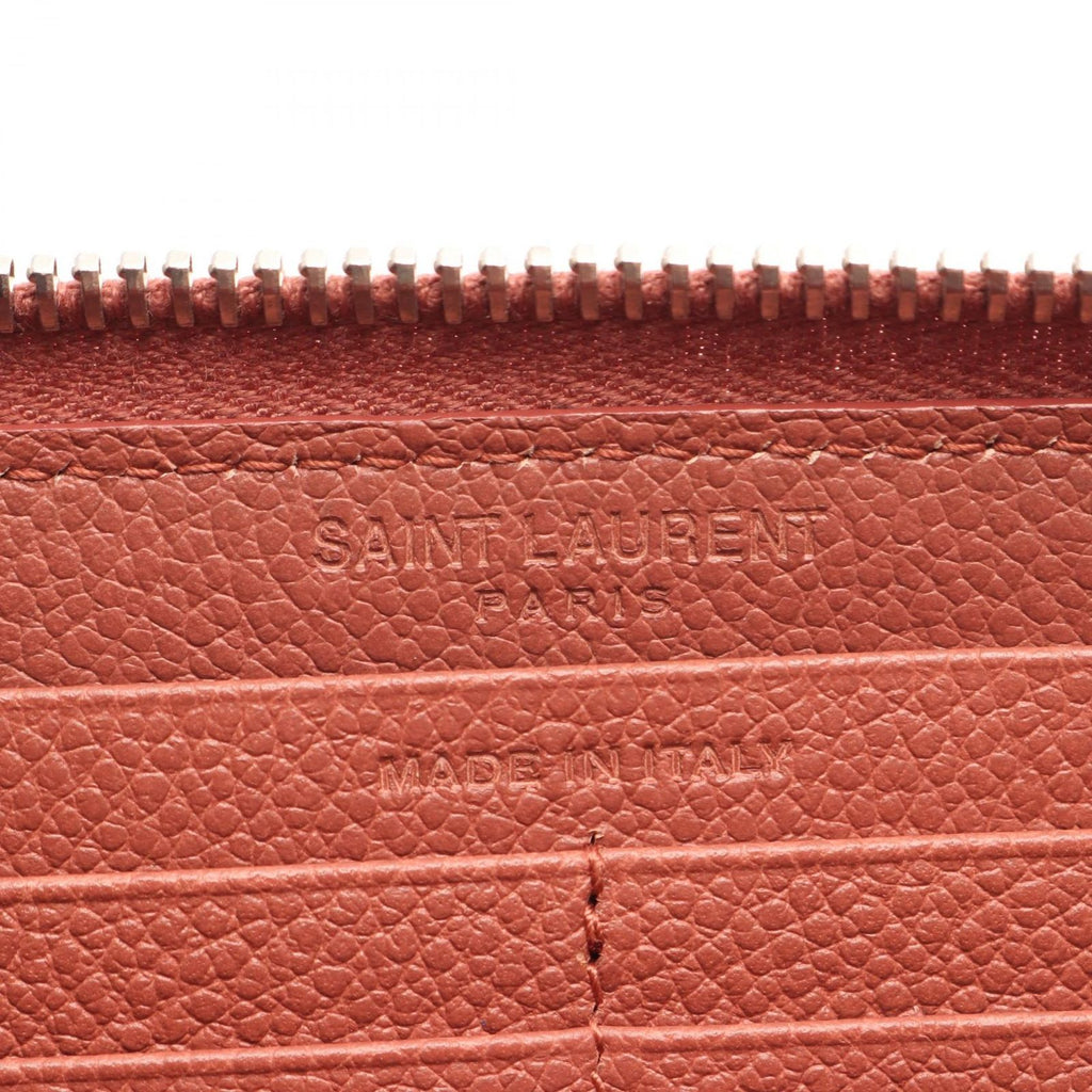 Saint Laurent Paris Round Length Wallet Classic Rive Gauche Terracotta Leather — view 4