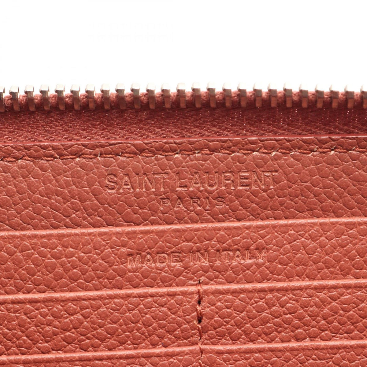 Saint Laurent Paris Round Length Wallet Classic Rive Gauche Terracotta Leather — view 4
