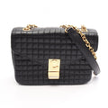 Celine Shoulder Bag C Black Leather Chain