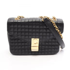 Celine Shoulder Bag C Black Leather Chain