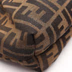 Fendi Shoulder Bag Zucca Brown Black Canvas Leather — view 5