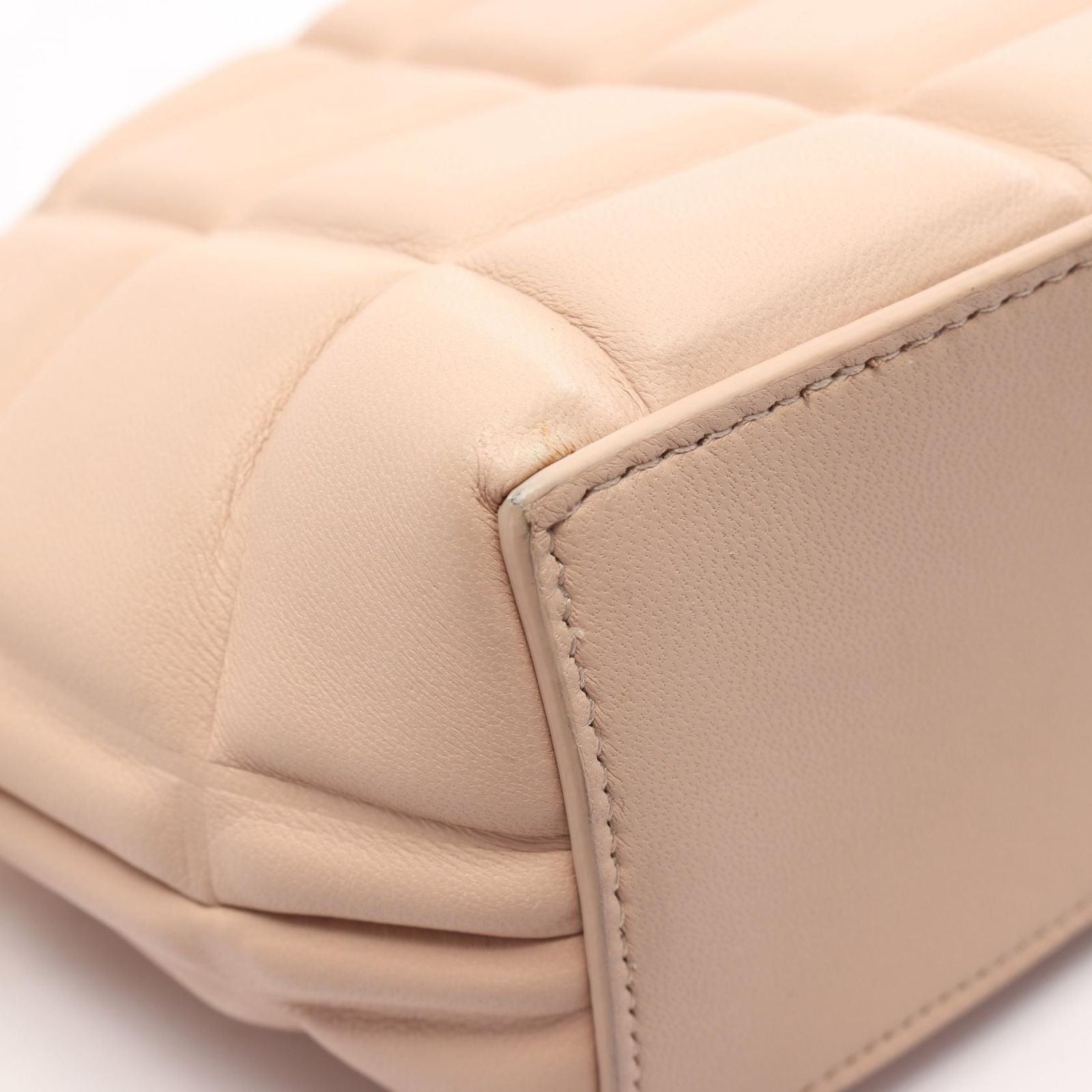 Bottega Veneta Shoulder Bag Padded Half Moon Pink Beige Leather Mini — view 6