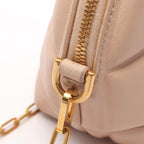Bottega Veneta Shoulder Bag Padded Half Moon Pink Beige Leather Mini — view 8