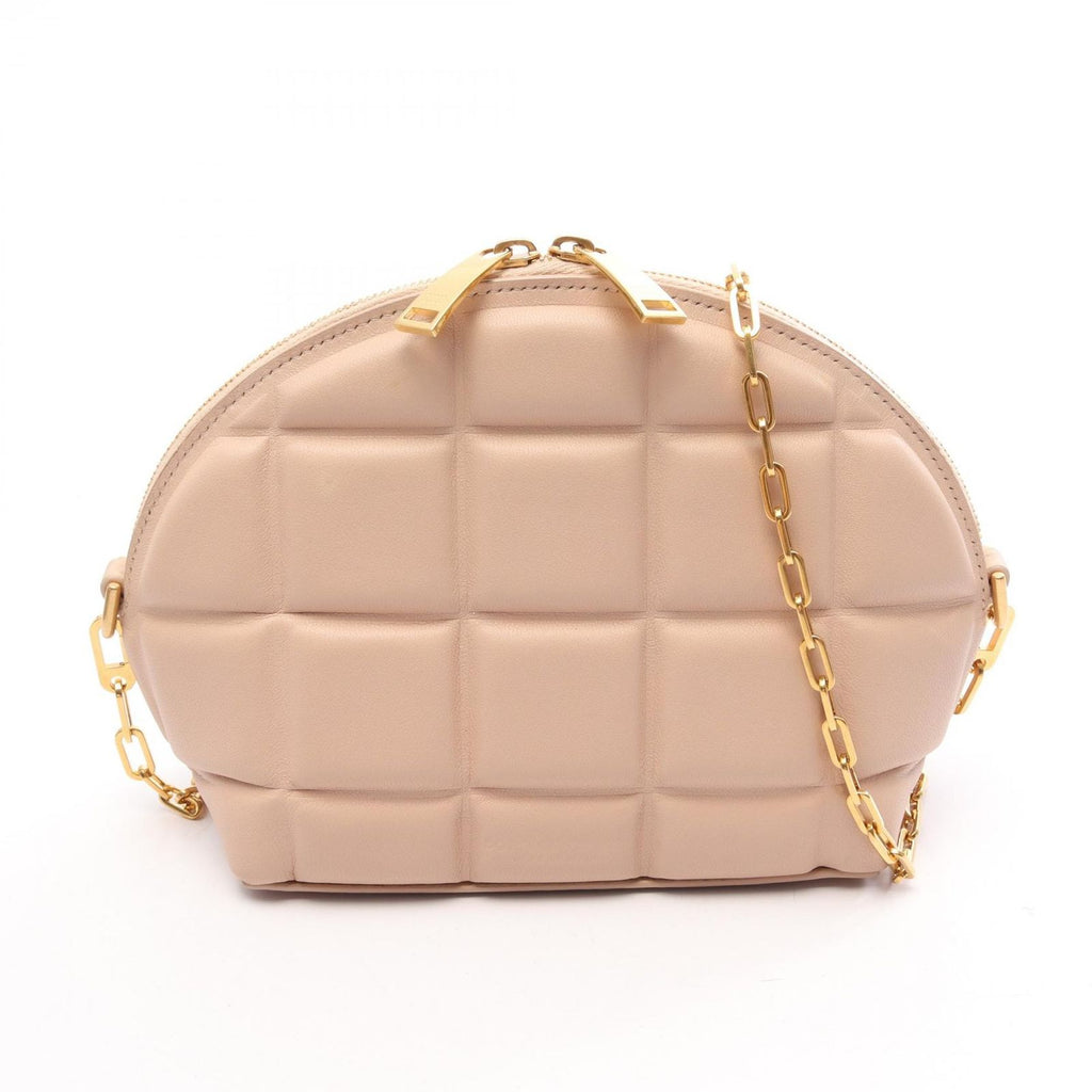 Bottega Veneta Shoulder Bag Padded Half Moon Pink Beige Leather Mini